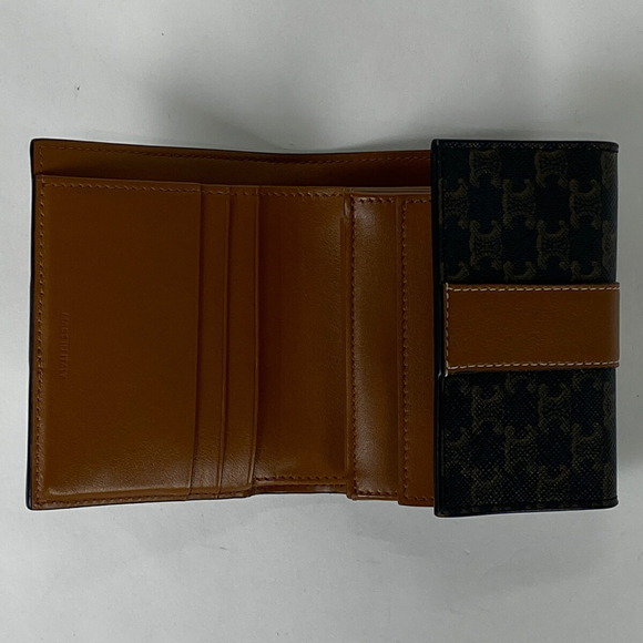 Celine Small Trifold Wallet Triomphe Canvas Brown - Picture 6 of 7